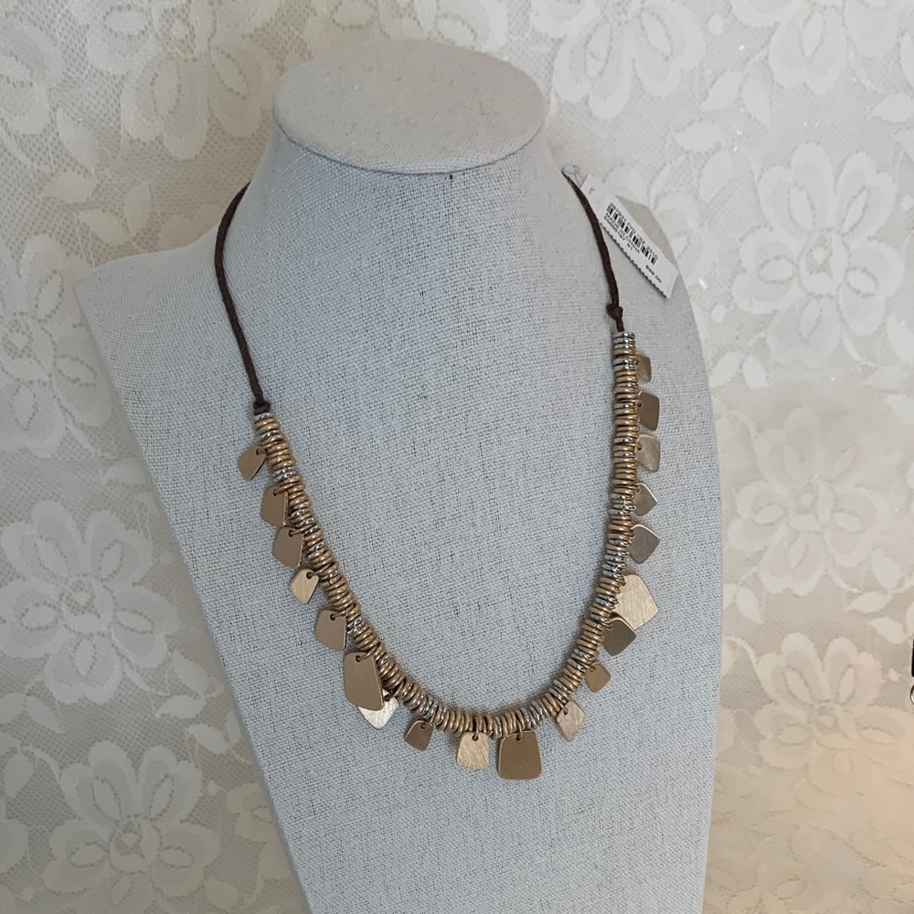 J. Jill Gold and Silver Disc Necklace